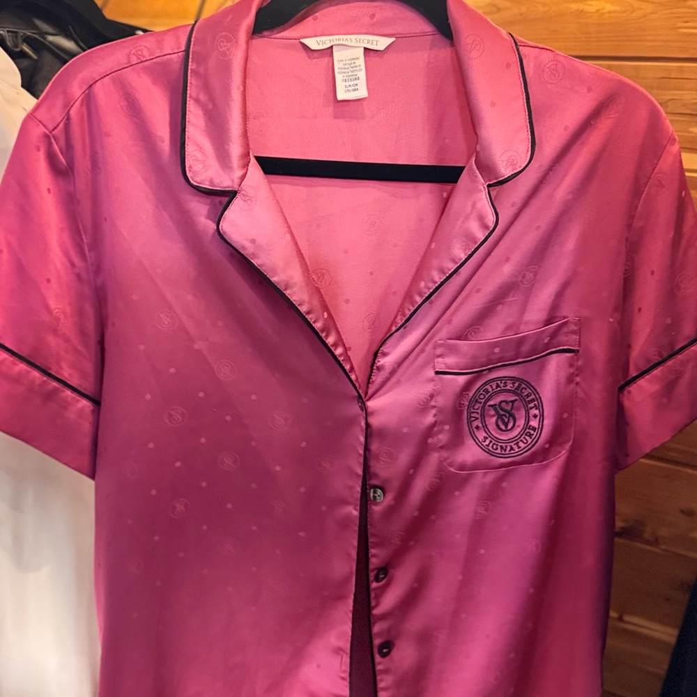 Victoria's Secret Pink Satin Pajama Top size S